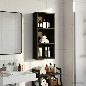    Fürdőszobai faliszekrény polcokkal Fekete Tölgy 30 x 14 x 70 cm