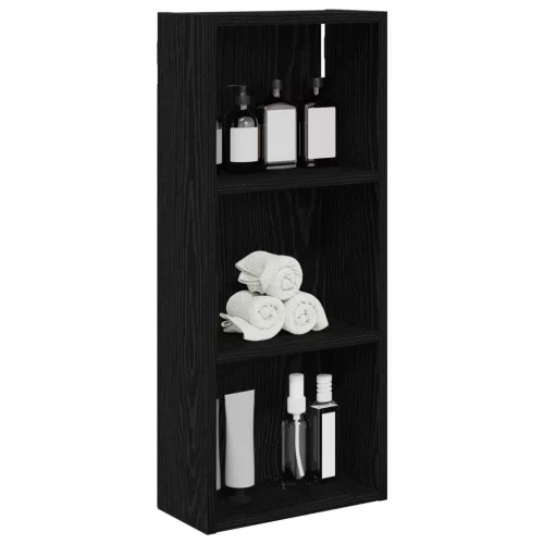  Fürdőszobai faliszekrény polcokkal Fekete Tölgy 30 x 14 x 70 cm
