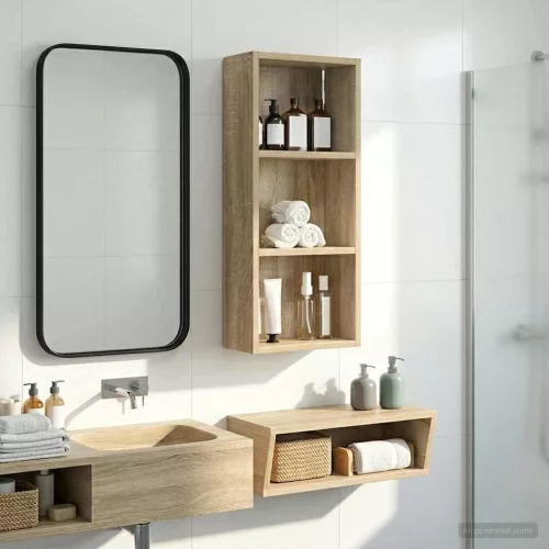  Fürdőszobai faliszekrény polcokkal Sonoma tölgy 30 x 14 x 70 cm