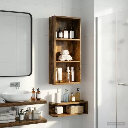  Fürdőszobai faliszekrény Füstölt Tölgy 30 x 14 x 70 cm