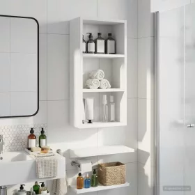    Fürdőszobai faliszekrény Fehér 30 x 16 x 62,5 cm Mérnöki fa