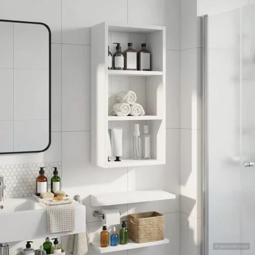  Fürdőszobai faliszekrény Fehér 30 x 16 x 62,5 cm Mérnöki fa