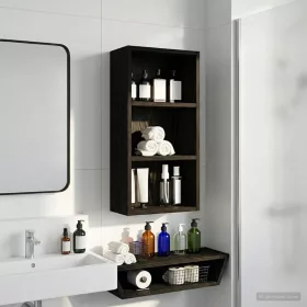  Fürdőszobai faliszekrény Fekete Tölgy 30 x 16 x 62,5 cm