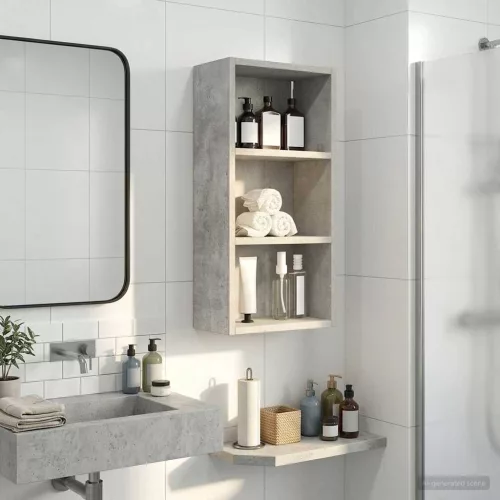  Fürdőszobai faliszekrény Beton Szürke 30 x 16 x 62,5 cm