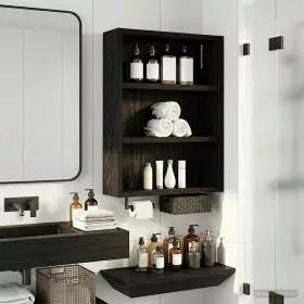    Fürdőszobai faliszekrény polcokkal Fekete Tölgy 40 x 10 x 50 cm