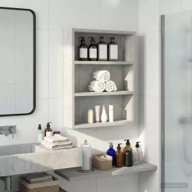    Fürdőszobai faliszekrény polcokkal Beton Szürke 40 x 10 x 50 cm