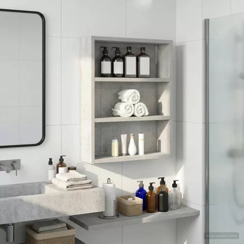  Fürdőszobai faliszekrény polcokkal Beton Szürke 40 x 10 x 50 cm