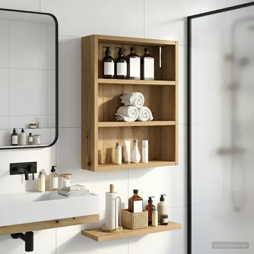  Fürdőszobai faliszekrény Művészi tölgy 40 x 10 x 50 cm