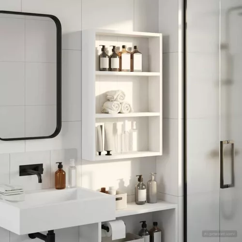  Fürdőszobai faliszekrény Fehér 40 x 10 x 60,5 cm Mérnöki fa