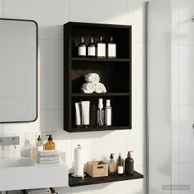  Fürdőszobai faliszekrény Fekete Tölgy 40 x 10 x 60,5 cm