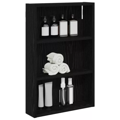  Fürdőszobai faliszekrény Fekete Tölgy 40 x 10 x 60,5 cm