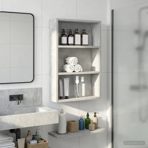  Fürdőszobai faliszekrény Beton Szürke 40 x 10 x 60,5 cm