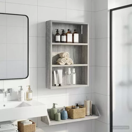  Fürdőszobai faliszekrény Szürke Sonoma 40 x 10 x 60,5 cm