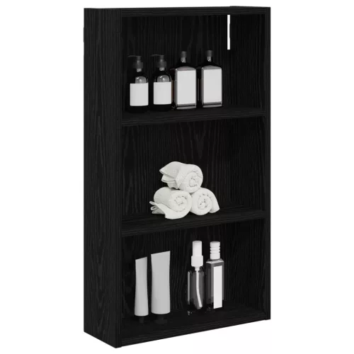 Fürdőszobai faliszekrény polcokkal Fekete Tölgy 40 x 14 x 70 cm