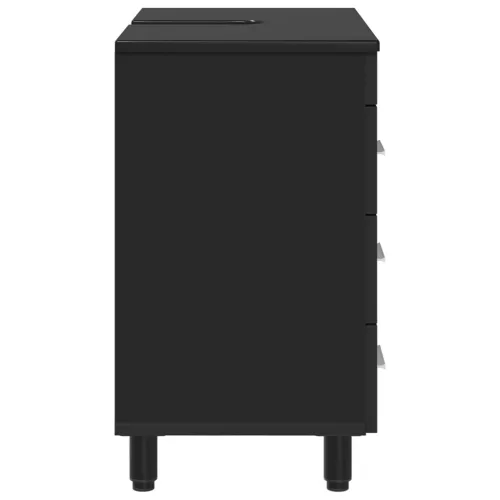  Fürdőszobai pult mosdóval Fekete 60 x 35 x 60 cm Mérnöki fa