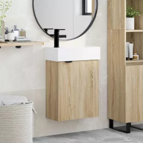    Fürdőszoba Székény Sonoma tölgy 45,5 x 22,5 x 84 cm Mérnöki fa