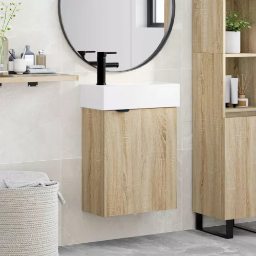  Fürdőszoba Székény Sonoma tölgy 45,5 x 22,5 x 84 cm Mérnöki fa