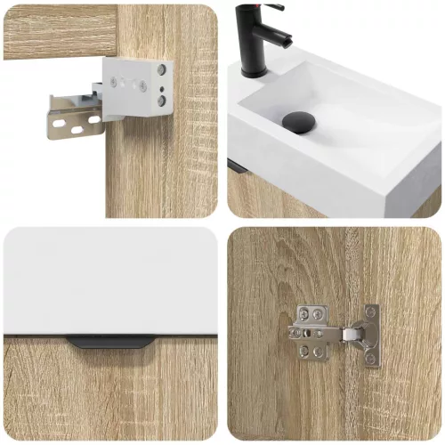  Fürdőszoba Székény Sonoma tölgy 45,5 x 22,5 x 84 cm Mérnöki fa