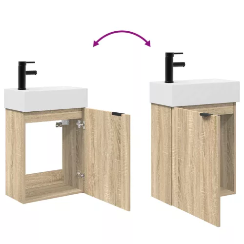  Fürdőszoba Székény Sonoma tölgy 45,5 x 22,5 x 84 cm Mérnöki fa