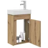  Fürdőszobai mosdó szekrény mosdóval Kézműves tölgy Mérnöki fa