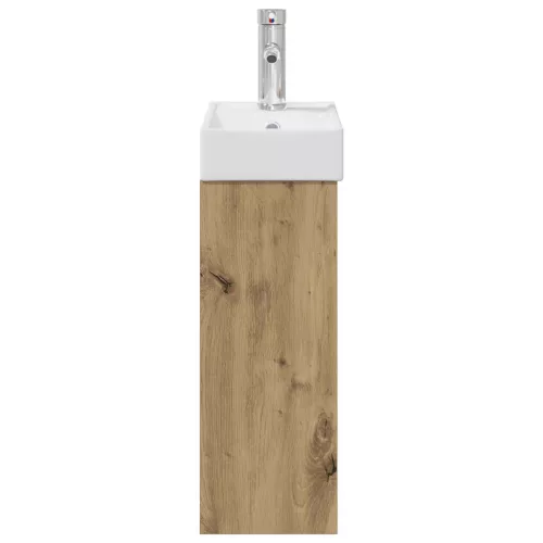  Fürdőszobai mosdó szekrény mosdóval Kézműves tölgy Mérnöki fa