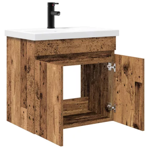  Fürdőszobai mosdószekrény mosdóval Régi fa 61 x 39 x 58 cm