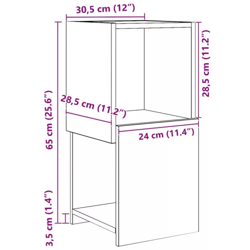  Sarokszekrény Fehér 30,5x30x65cm Faanyag