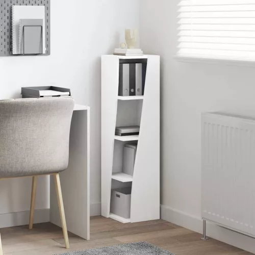  Sarokszekrény Fehér 27,5x27x102cm Faanyag