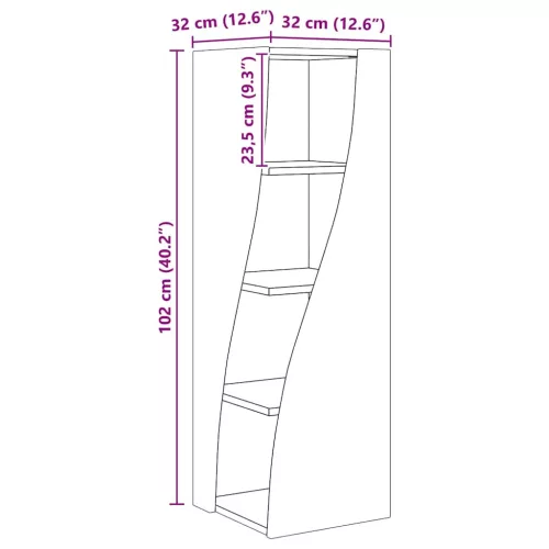  Sarokszekrény Fehér 32x32x102cm Faanyag