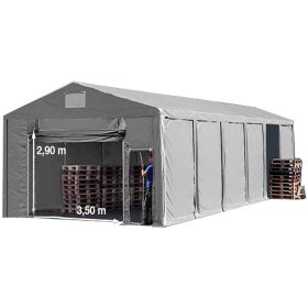   TP Vario 8x12m 3m oldalmagas raktársátor, bejárat típusa: felhúzható