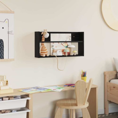  Magazin állvány polcokkal Fekete tölgy 60 x 12 x 30 cm Faanyag