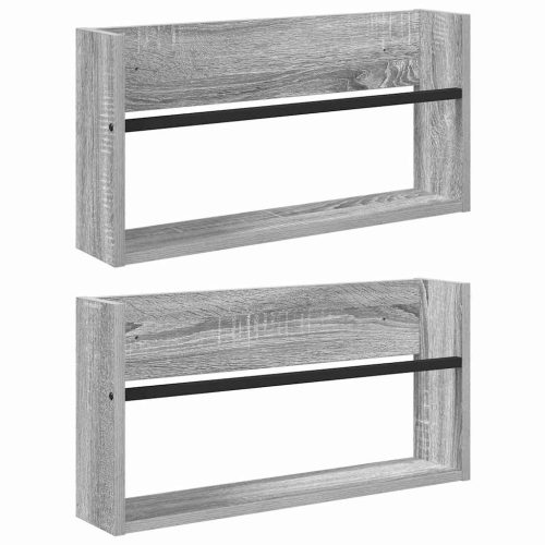  Magazin állvány 2 pcs Szürke Sonoma 60 x 12 x 30 cm Faanyag