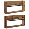  Magazin állvány polcokkal 2 pcs Öreg fa 60 x 12 x 30 cm Faanyag
