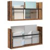  Magazin állvány polcokkal 2 pcs Öreg fa 60 x 12 x 30 cm Faanyag