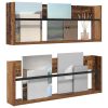  Magazin állvány polcokkal 2 pcs Öreg fa 80 x 12 x 30 cm Faanyag