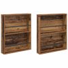  Magazin állvány polcokkal 2 pcs Öreg fa 60 x 12 x 70 cm Faanyag