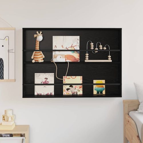  Magazin állvány polcokkal Fekete tölgy 100 x 12 x 70 cm Faanyag