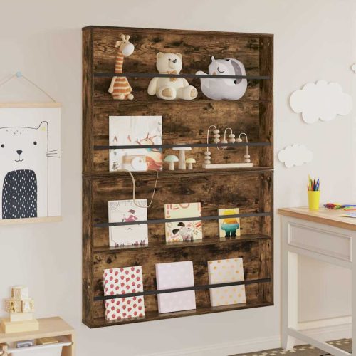  Magazin állvány 2 pcs Füstölt tölgy 100 x 12 x 70 cm Faanyag