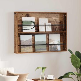    Magazin állvány polcokkal Öreg fa 100 x 12 x 70 cm Faanyag