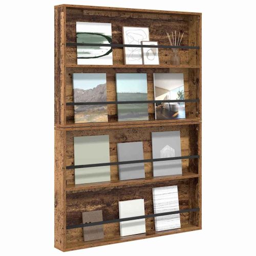  Magazin állvány 2 pcs Öreg fa 100 x 12 x 70 cm Faanyag