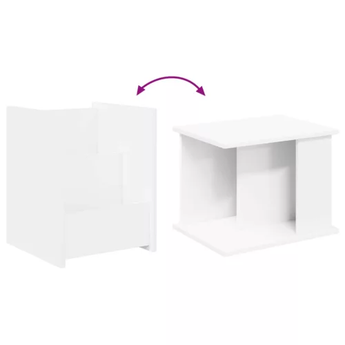  Oldal asztal polcokkal tárolóval Fehér 35 x 35 x 45 cm Faanyag