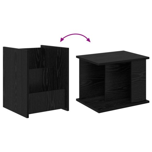  Oldal asztal polcokkal Fekete tölgy 35 x 35 x 45 cm Faanyag