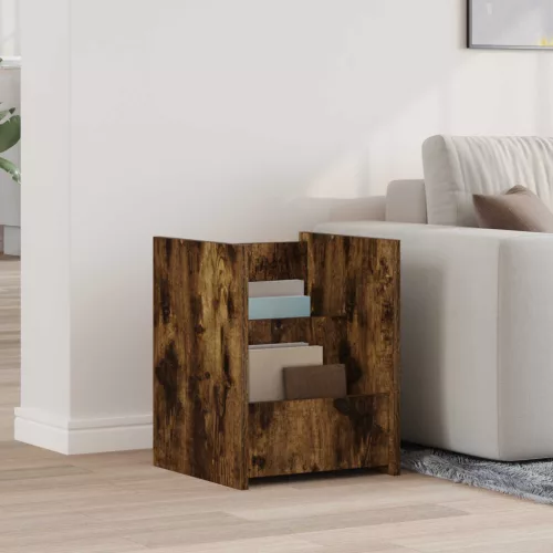  Oldal asztal polcokkal Füstölt tölgy 35 x 35 x 45 cm Faanyag