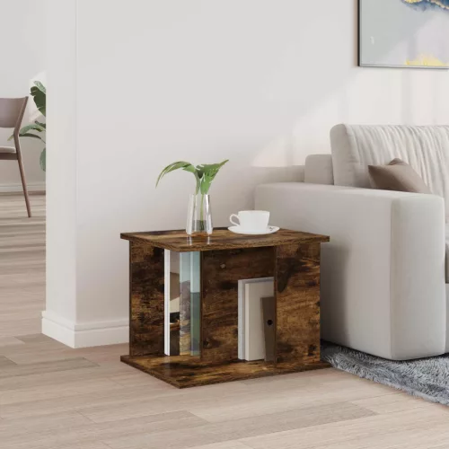  Oldal asztal polcokkal Füstölt tölgy 35 x 35 x 45 cm Faanyag