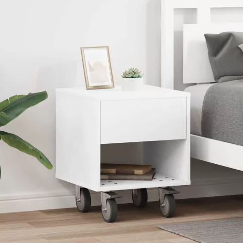  Éjjeli asztal 2 pcs Fehér 40,5 x 40 x 48 cm Faanyag