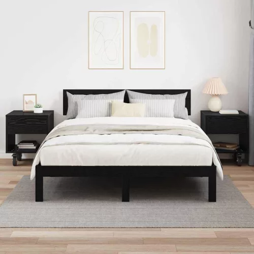  Éjjeli asztal 2 pcs Fekete tölgy 40,5 x 40 x 48 cm Faanyag