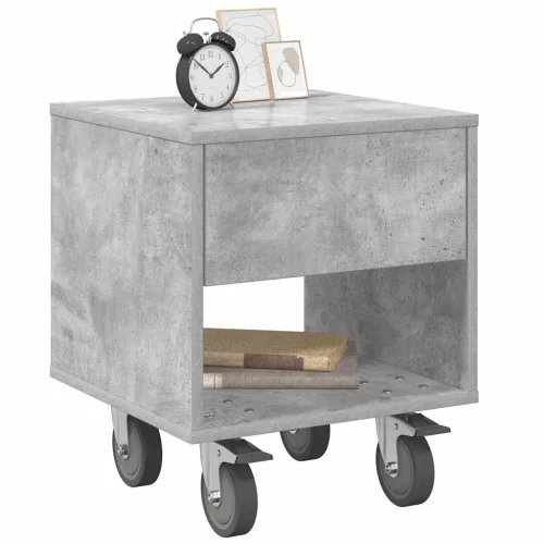  Éjjeli asztal 2 pcs Beton Szürke 40,5 x 40 x 48 cm Faanyag