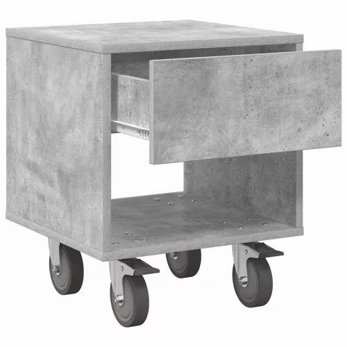  Éjjeli asztal 2 pcs Beton Szürke 40,5 x 40 x 48 cm Faanyag