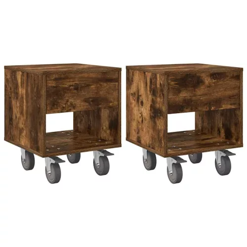  Éjjeli asztal 2 pcs Füstölt tölgy 40,5 x 40 x 48 cm Faanyag