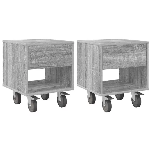  Éjjeli asztal 2 pcs Szürke Sonoma 40,5 x 40 x 48 cm Faanyag